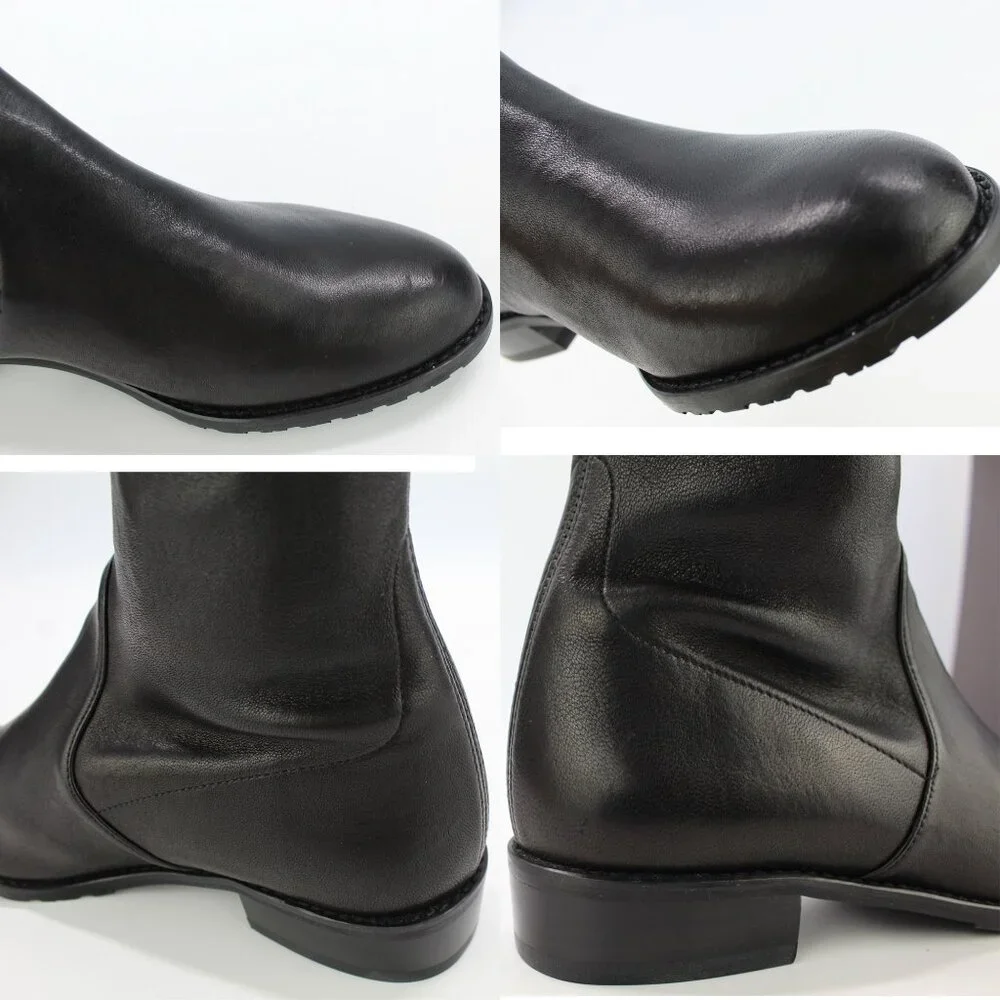 NEW Stuart Weitzman Lowland Over-the-Knee Boots-Black Leather – Small Feet